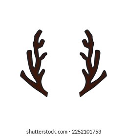 cartoon head accesories. Deer's head and antlers vector illusration