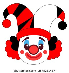 Cartoon Head Clown Vector Illustration