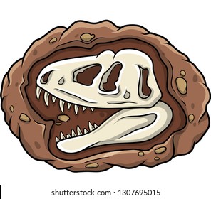 Cartoon head dinosaur fossil