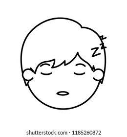 cartoon head man asleep kawaii character