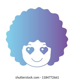 cartoon head man in love kawaii character