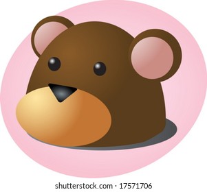 Cartoon head of a monkey, cute animal illustration