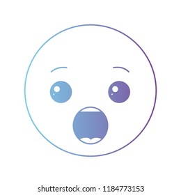 cartoon head surprised kawaii character