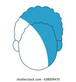 cartoon head young man faceless silhouette