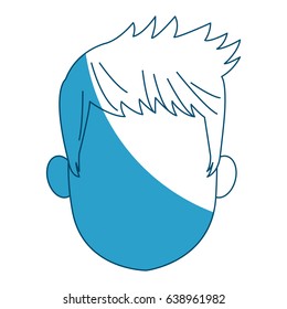cartoon head young man faceless silhouette