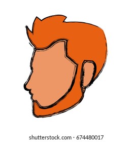 cartoon head young man faceless character