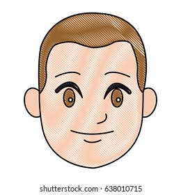 cartoon head young man smile expression