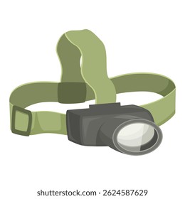 Ilustração de farol de desenhos animados com design vetorial para acampar. Aventura. E equipamentos ao ar livre. Com um farol verde portátil para viagens. Trekking. E caminhadas