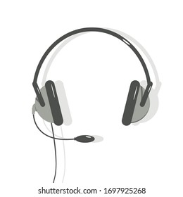 Cartoon headphone vector icon isolated on white background.