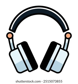 Cartoon headphones icon on a white background, Vector illustration