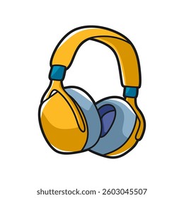 cartoon headset vector yellow facing right