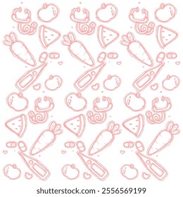 Cartoon of healthy doodle pattern