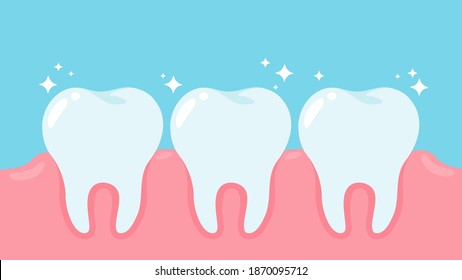 Cartoon healthy oral health and gums Dental care concept.