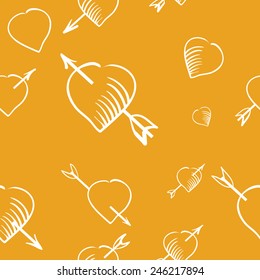 Cartoon heart and arrow pattern