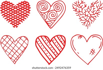 Cartoon heart character. Cute love symbols with faces different poses, hands and feet, february romantic holiday signs, funny positive emotions, internet emoji stickers emoticon vector set