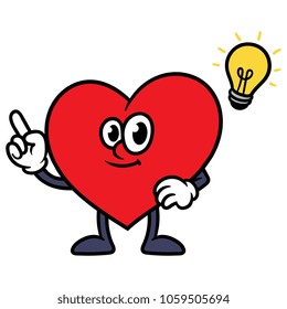 Cartoon Heart Character With Idea