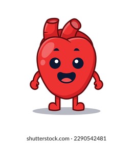 Cartoon Heart Character Vector Illustration