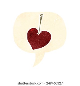 cartoon heart cherry with speech bubble