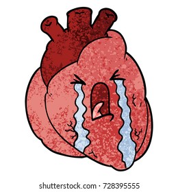 cartoon heart crying
