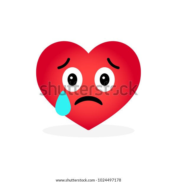 Cartoon Heart Emoticon Isolated On White Stock Vector (Royalty Free ...