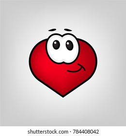 cartoon heart with eye and mouth