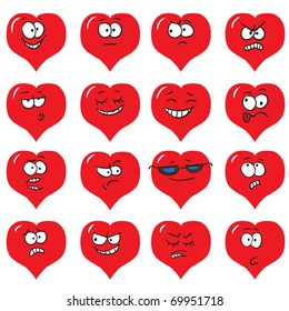 Cartoon heart faces