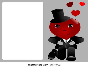 Cartoon heart giving it's love-vector