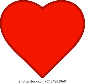 Cartoon heart icon with solid color