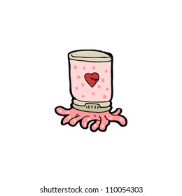 Cartoon-Herz in Glas
