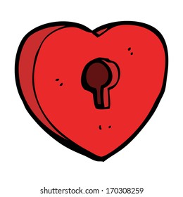 corazón de dibujos animados con ojo de cerradura