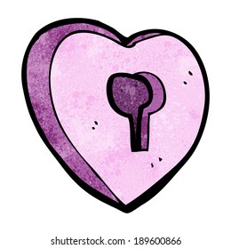 corazón de dibujos animados con ojo de cerradura