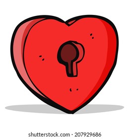 corazón de dibujos animados con ojo de cerradura