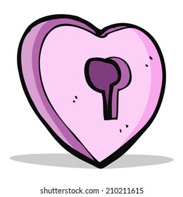 corazón de dibujos animados con ojo de cerradura