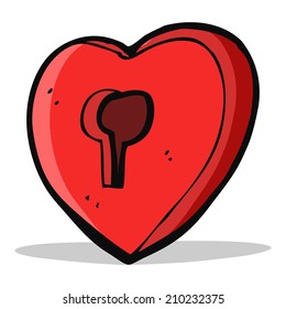 cartoon heart with keyhole