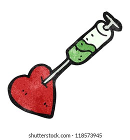 cartoon heart with medical needle
