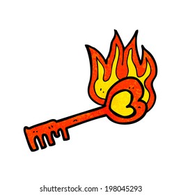 clave en forma de corazón de dibujos animados