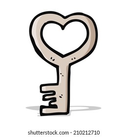 clave en forma de corazón de dibujos animados
