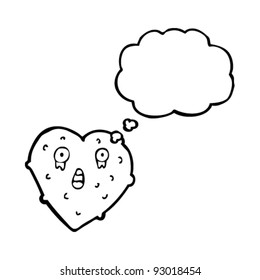 cartoon heart with thought bubble