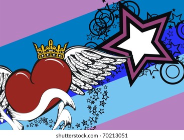 cartoon heart valentine background in vector format very easy to edit