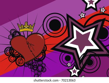 cartoon heart valentine background in vector format very easy to edit