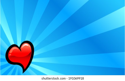 Cartoon heart vector background illustration