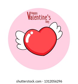 Cartoon Heart with wings