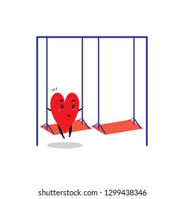 Cartoon hearts funny and cute design. Flat icon. Vector illustration. Good for card, invitations design,Happy Valentine's day vector card
