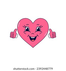 Cartoon hearts in hand drawn style on white baclground.