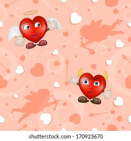 Cartoon hearts pattern