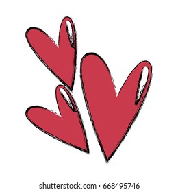 cartoon hearts romantic valentine decoration concept