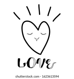 Cartoon Heart-shaped Vector. White background.vector illustration.