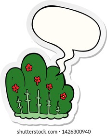 cartoon hedge with speech bubble sticker