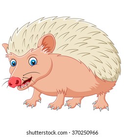 Cartoon hedgehog being looked