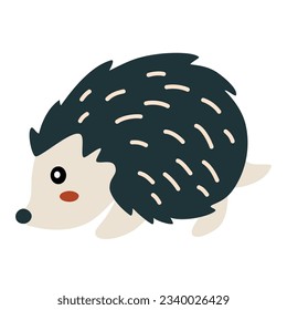 Cartoon Hedgehog character. Forest animal. Hand draw Vector children's illustration in boho cartoon style. For printing, posters, children's room